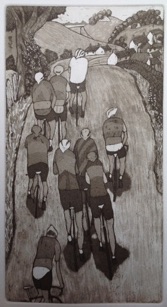 Etching, The pack. Aquatint, cycling